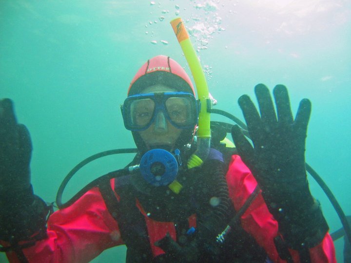 PADI advanced course dry suit diver